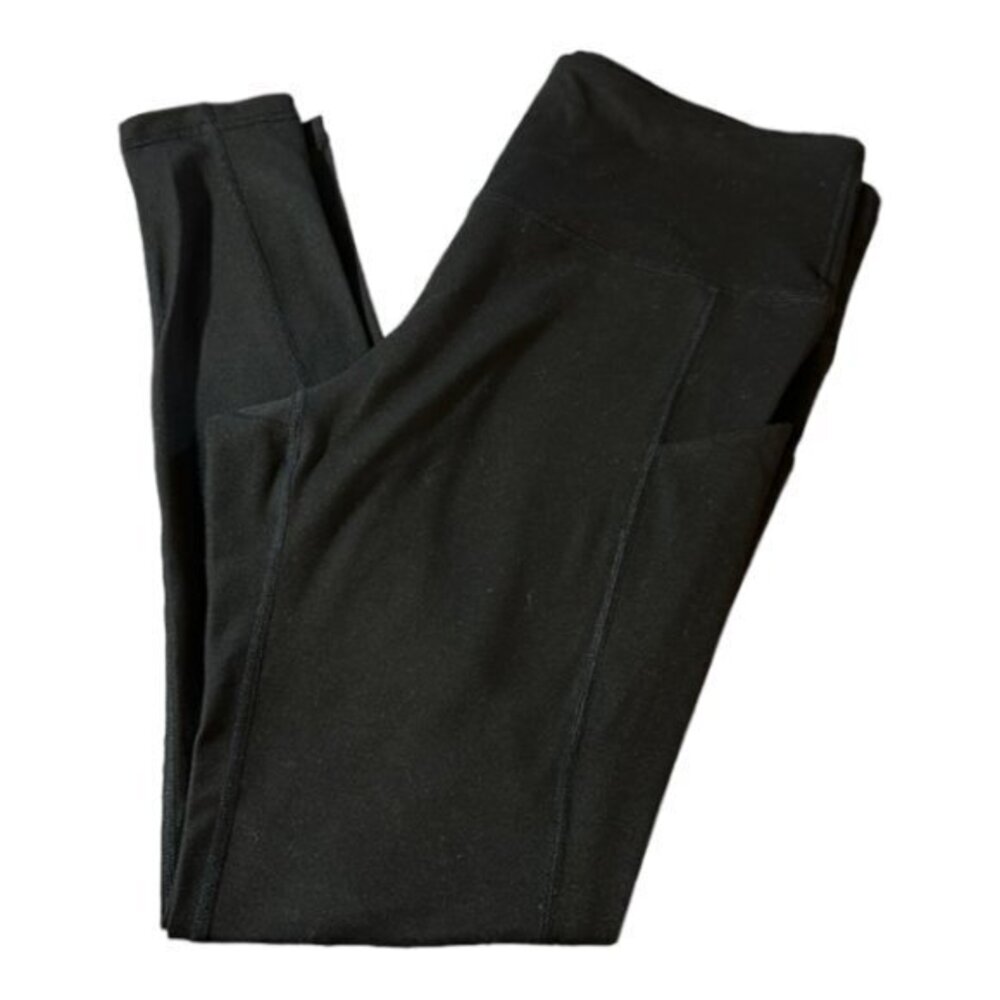 Women's Black Yoga Waist Gym Activewear Leggings Size XL/12 EUC #0313